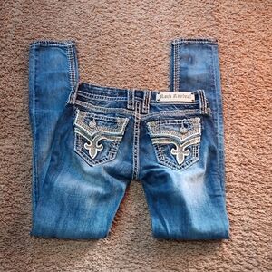 Rock Revival Distressed Blue Boot Cut Jeans